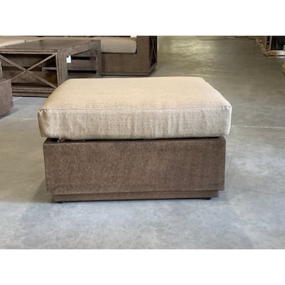 Modern Rustic Patio Ottoman With Cushion