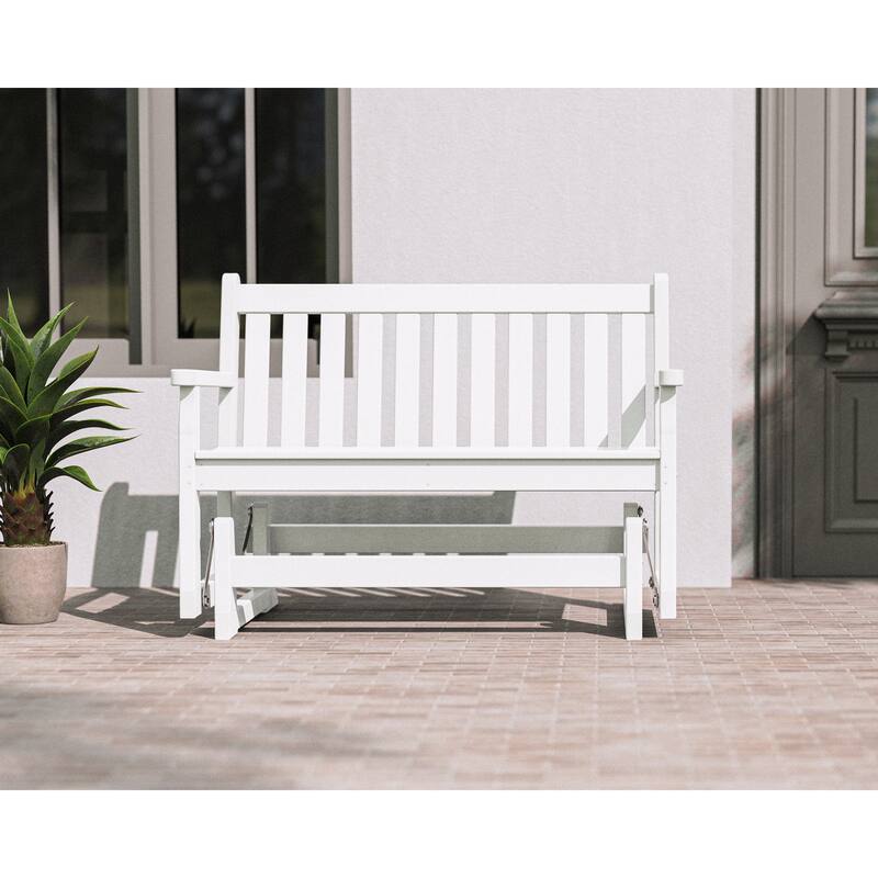 POLYWOOD Traditional Plastic 48-inch Outdoor Garden Glider Bench