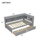 preview thumbnail 7 of 23, Twin Size L-shaped Bookcases Bed with Power Outlets, USB Charging Ports,Two Drawers