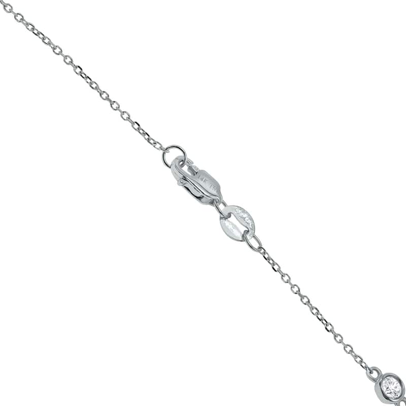 Marquee 3/4 Carat TW Bezel Set Diamond Station Necklace in 14K White Gold