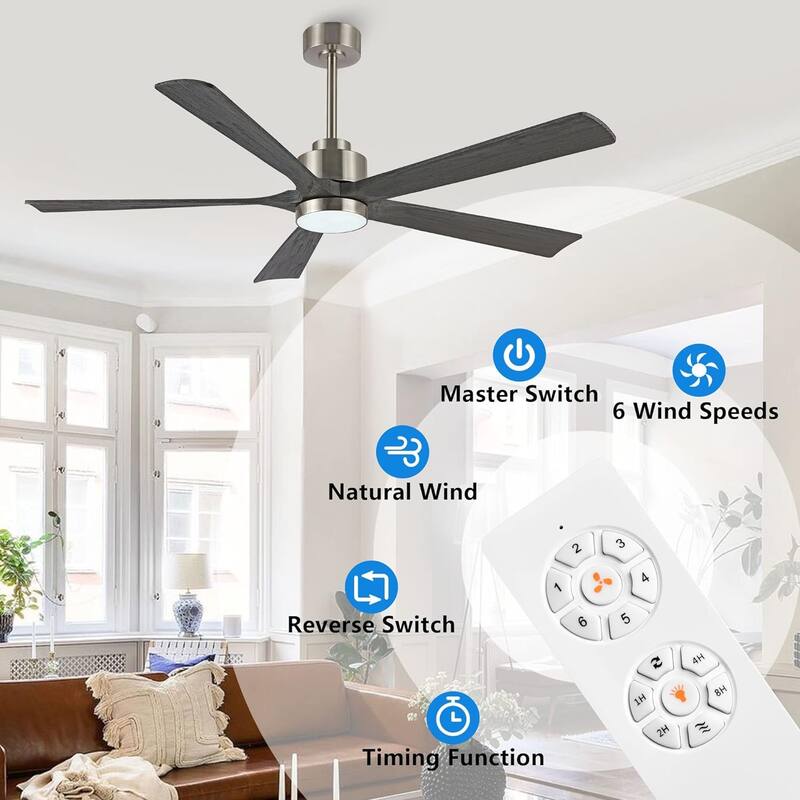 AeroBlade 60" 5-Blade 6-Speed Ceiling Fan with LED Light