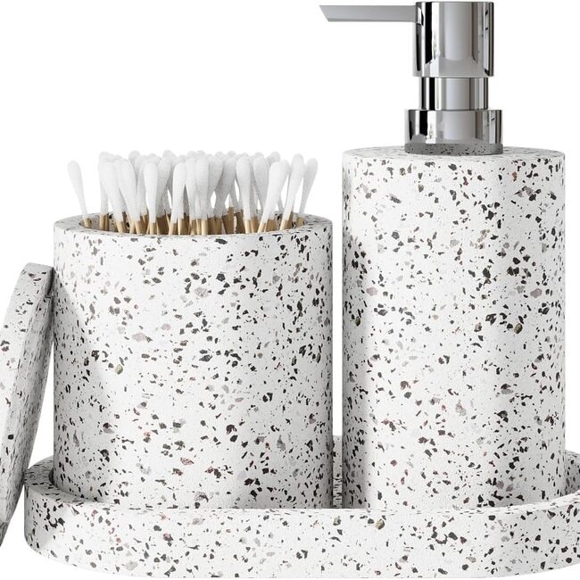 White Set - Dish Soap Dispenser for Kitchen Bamboo Pump and Soap Tray - Kitchen  Soap Dispenser Set, Dish Soap, Hand Soap Dispenser Bathroom, Soap and Lotion  Dispenser Set Label (500ml/17oz)
