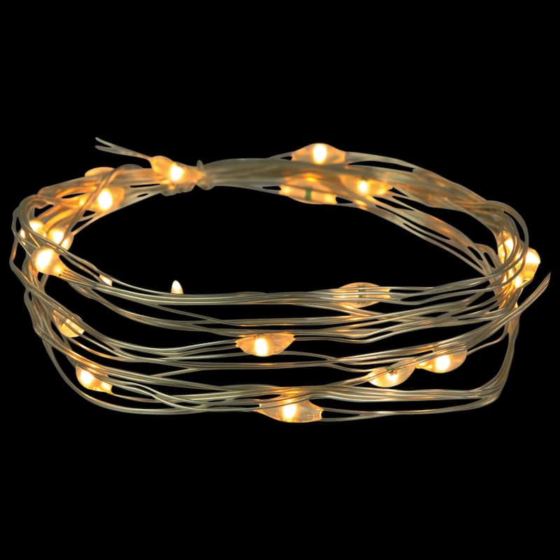 20 B/O Warm White LED Micro Fairy Lights - 6ft, Copper Wire
