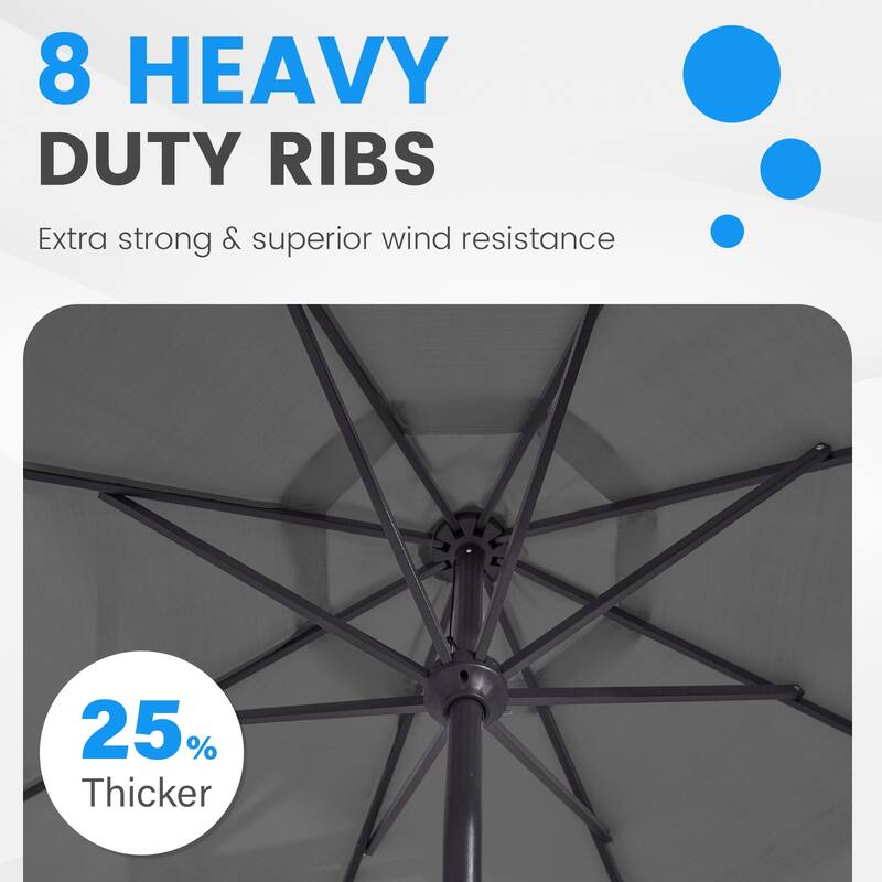 11ft Patio Market Umbrella with UV-Resistant and Sagging Edge Designed