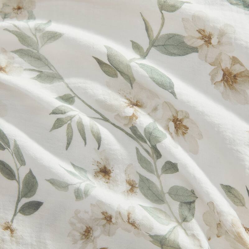 Martha Stewart Hazel Floral Cotton Beige Comforter Set