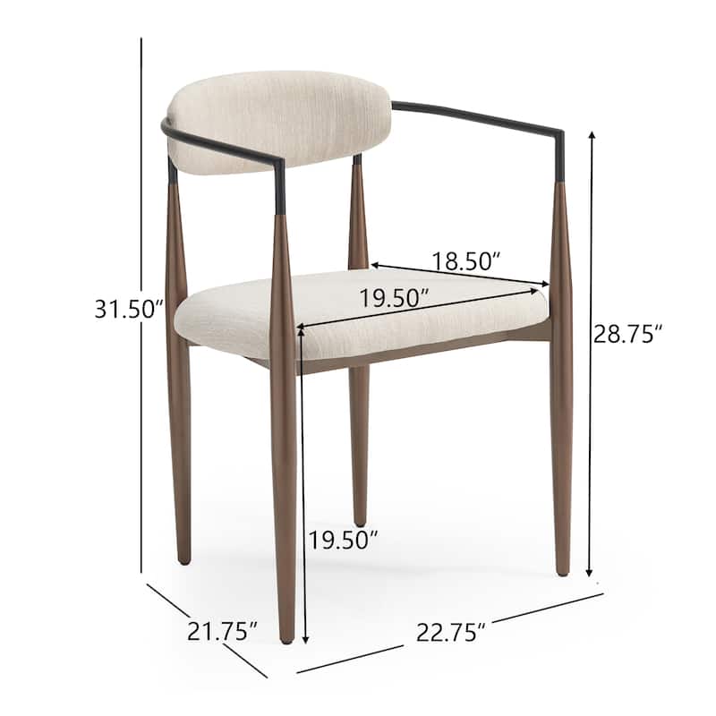 Modern Industrial Elmore Upholstered Dining Chairs (Set of 2) with Iron Frame by Christopher Knight Home