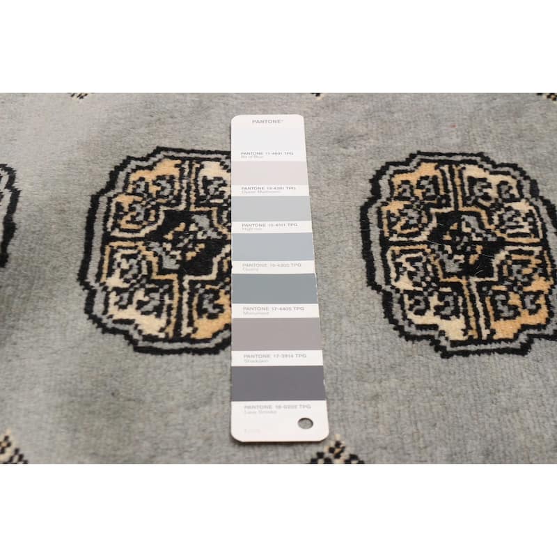 Finest Peshawar Bokhara Grey Rug 4'10" x 7'5" - 4'10 x 7'5