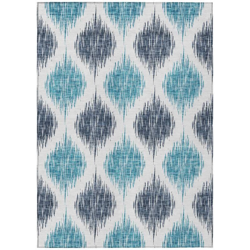Machine Washable Indoor/ Outdoor Chantille Contemporary Geo Rug
