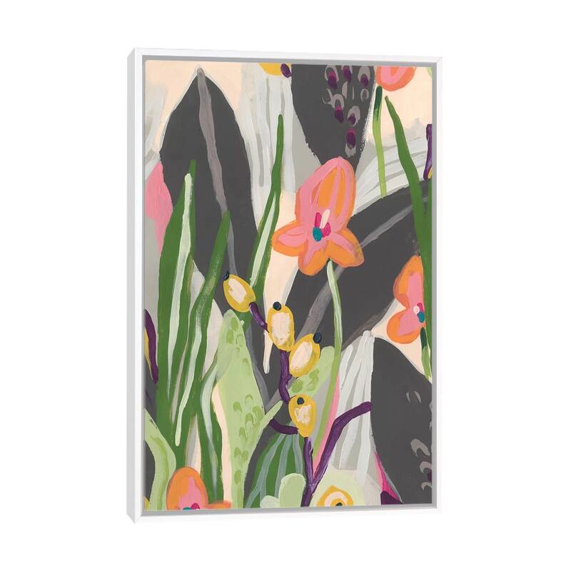 iCanvas "Vibrant Ladyslippers I" by June Erica Vess Framed - White - 48x32