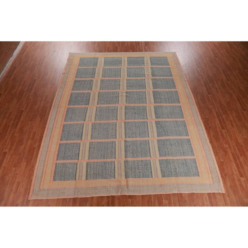 Hand Woven Oriental 100% Jute Carpet Southwestern Modern Multi-Colored Kilim Area Rug - 12' 10'' X 10' 6''