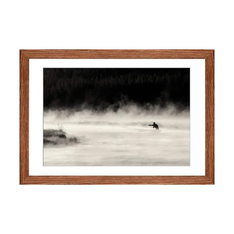 iCanvas "Madison Fly Fishing" by Dennis Frates PFA - Walnut - 16x24x1