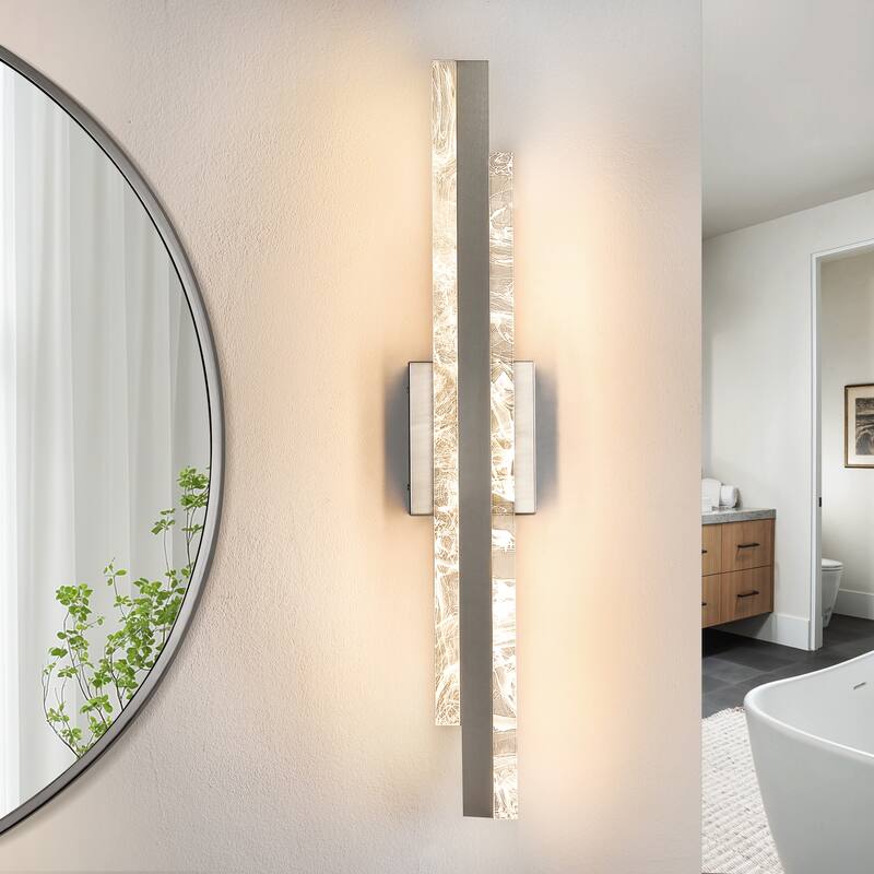 Modern Bathroom Vanity Light 24 inch Dimmable LED Bath Bar Light Fixtures Over Mirror - Wall Sconce - Brushed Nickel