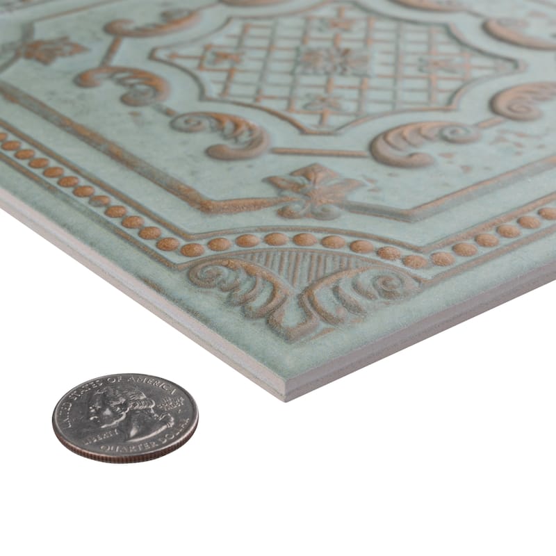 Merola Tile Fitz Green 8" x 8" Ceramic Wall Tile