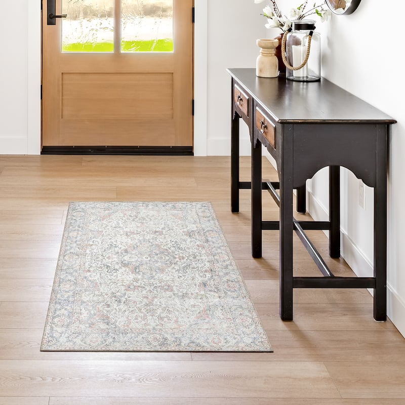 Thomasville Emporia Industrial Old World Chenille Machine Washable Non-Slip Flat Pile Area Rug Collection