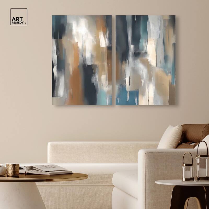 Vertical Rush Canvas Set of 2 by Art Remedy, Gallery Wrapped