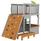preview thumbnail 5 of 6, Outdoor Wooden Play House Play Set for Kids with Lookout Post,Telescope and Climb Ramp