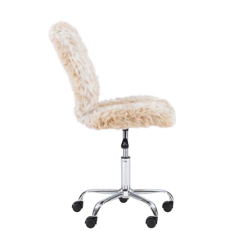 Clara Faux Fur Armless Office Chair