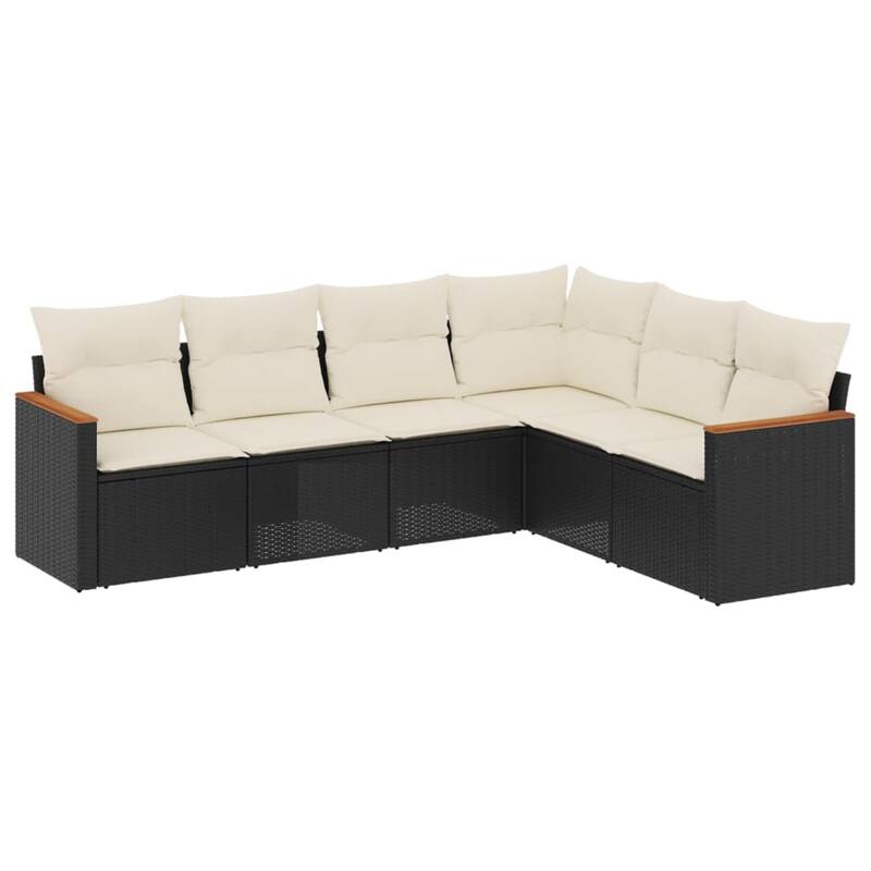 vidaXL Garden Sofa Set Black - 24.4 x 24.4 x 27.2