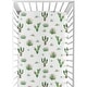 preview thumbnail 1 of 4, Sweet Jojo Designs Pink Green Boho Watercolor Cactus Floral Collection Fitted Crib Sheet
