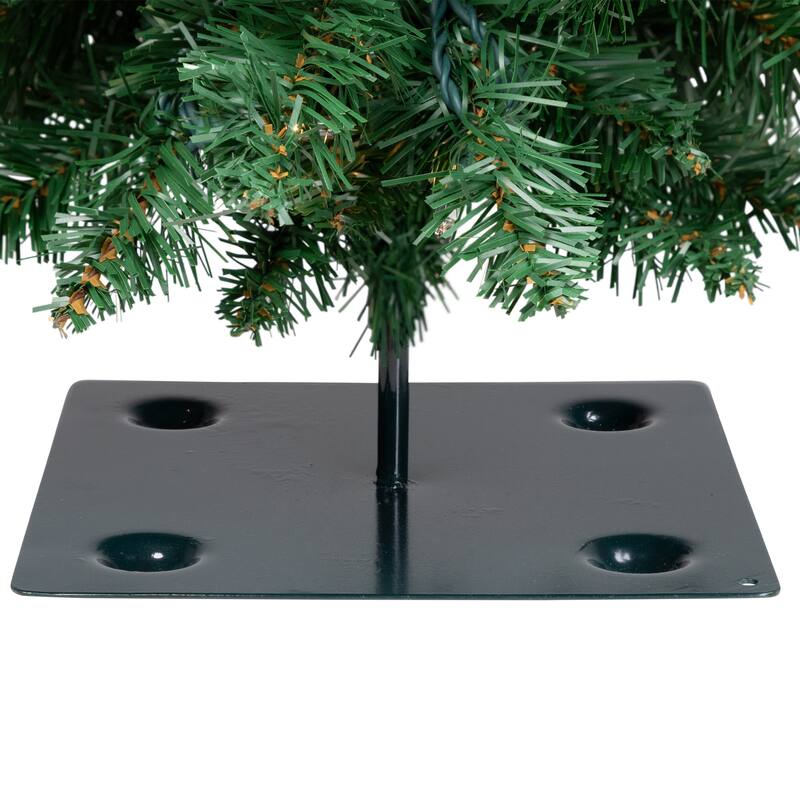 Pre-Lit Pencil Alpine Artificial Christmas Tree - 3' - Clear Lights - 3 Foot