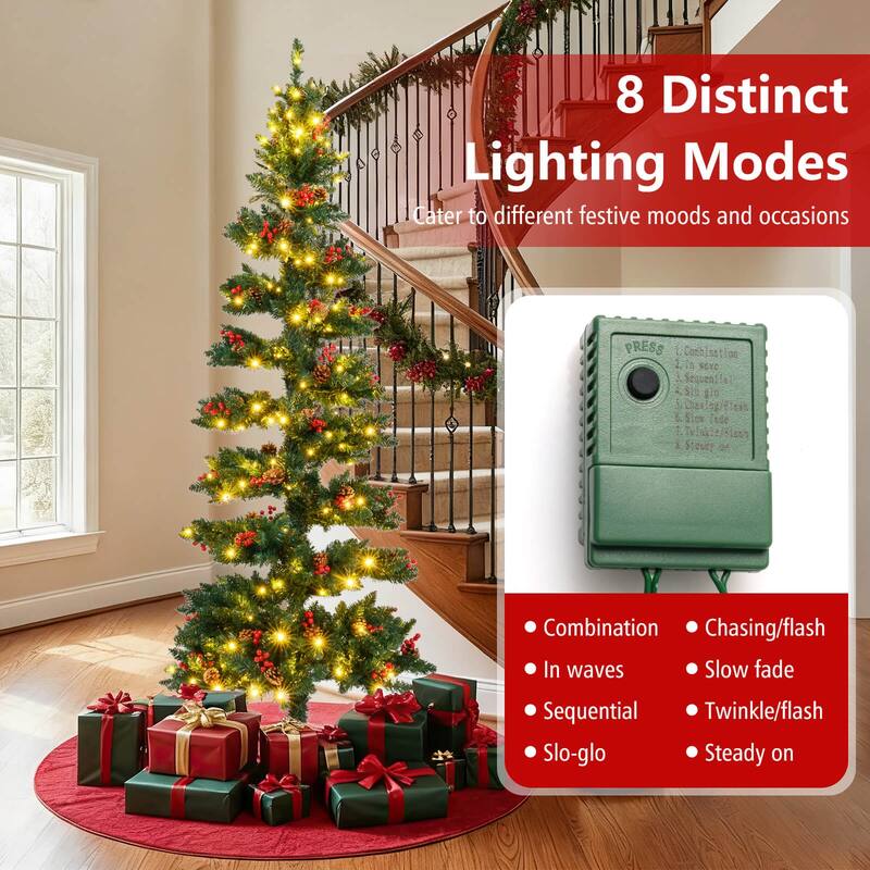 Costway 6/7 FT Artificial Christmas Tree with 612/791 Branch Tips Warm - See Details - Green