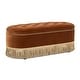 preview thumbnail 3 of 23, Melinda 48.5" Upholstered Tufted Oval Storage Bench with Bullion Fringe