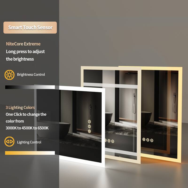 16 x 20 Inch LED Mirror Lighted Bathroom Mirror Vanity Dimmable Memory - 15.7x19.7 inch