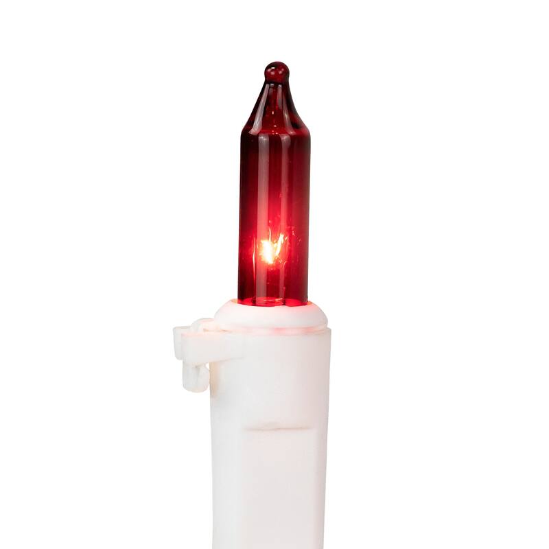 100-Count Red and Clear Mini Christmas Light Set, 20.25ft White Wire