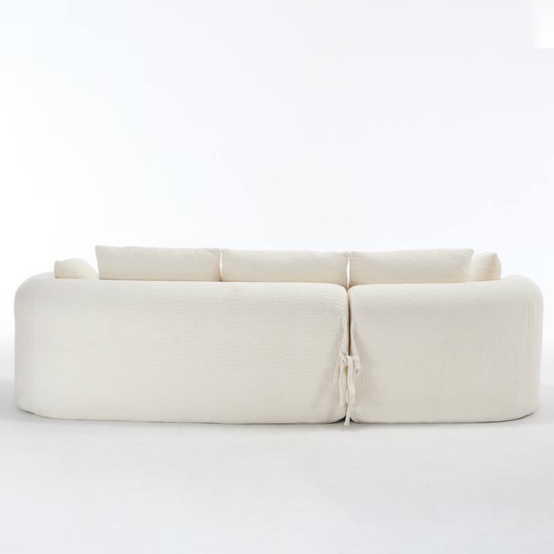 L-Shaped Modular Sectional Sofa with Chaise Lounge, Corduroy Boneless Cloud Sofa, High-Resilience Foam Compressed Sofa