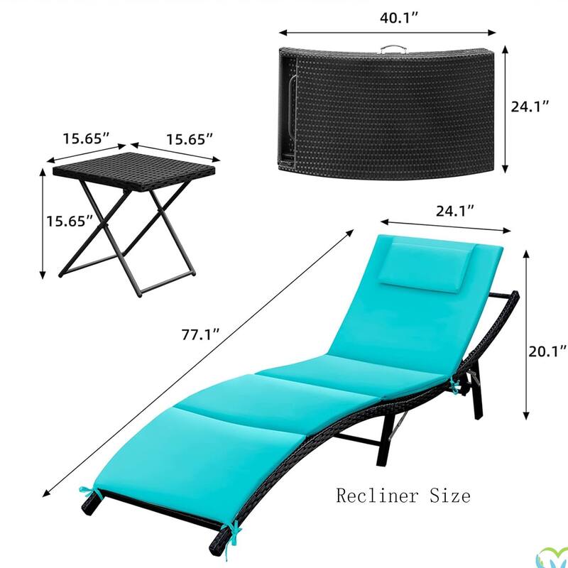 Lounge Chairs for Outside 3 Pieces Patio