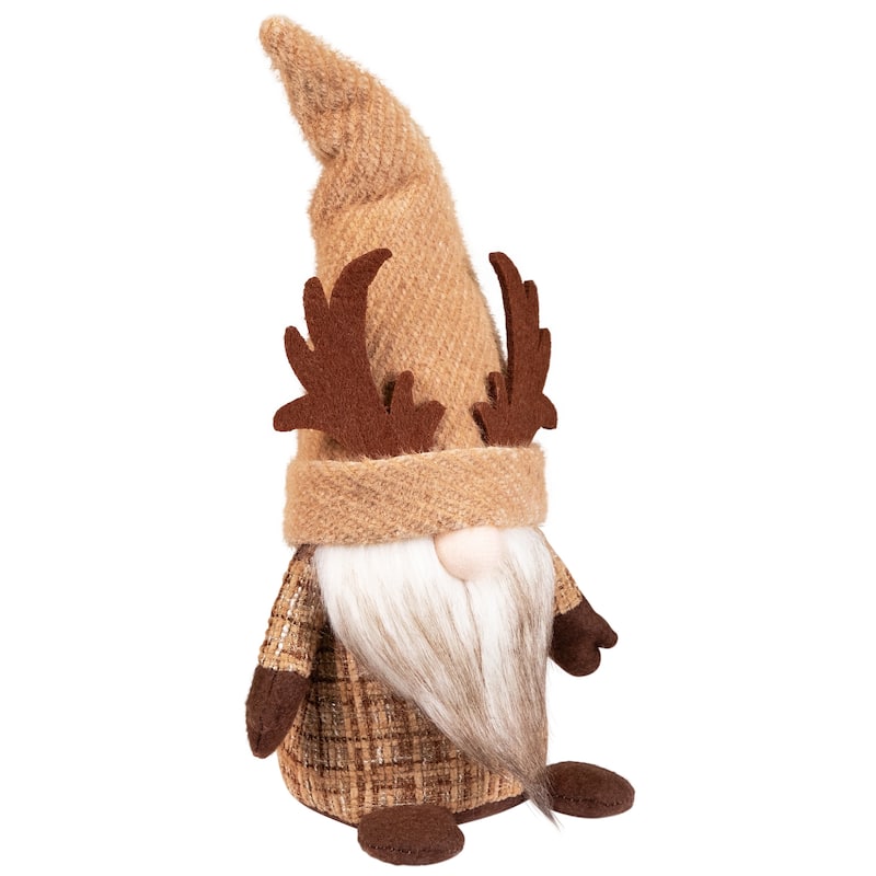 Plush Gnome with Moose Hat Fall Harvest Decoration - 11.75"