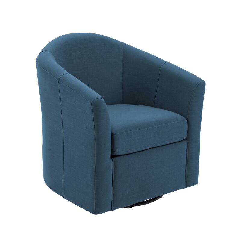 Linen Armchair Swivel Barrel Accent Chairs for Living Room