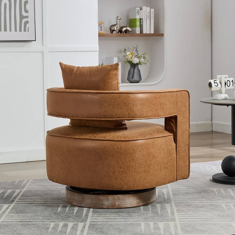 360 Degree Swivel Accent Chair Comfy Barrel Chair