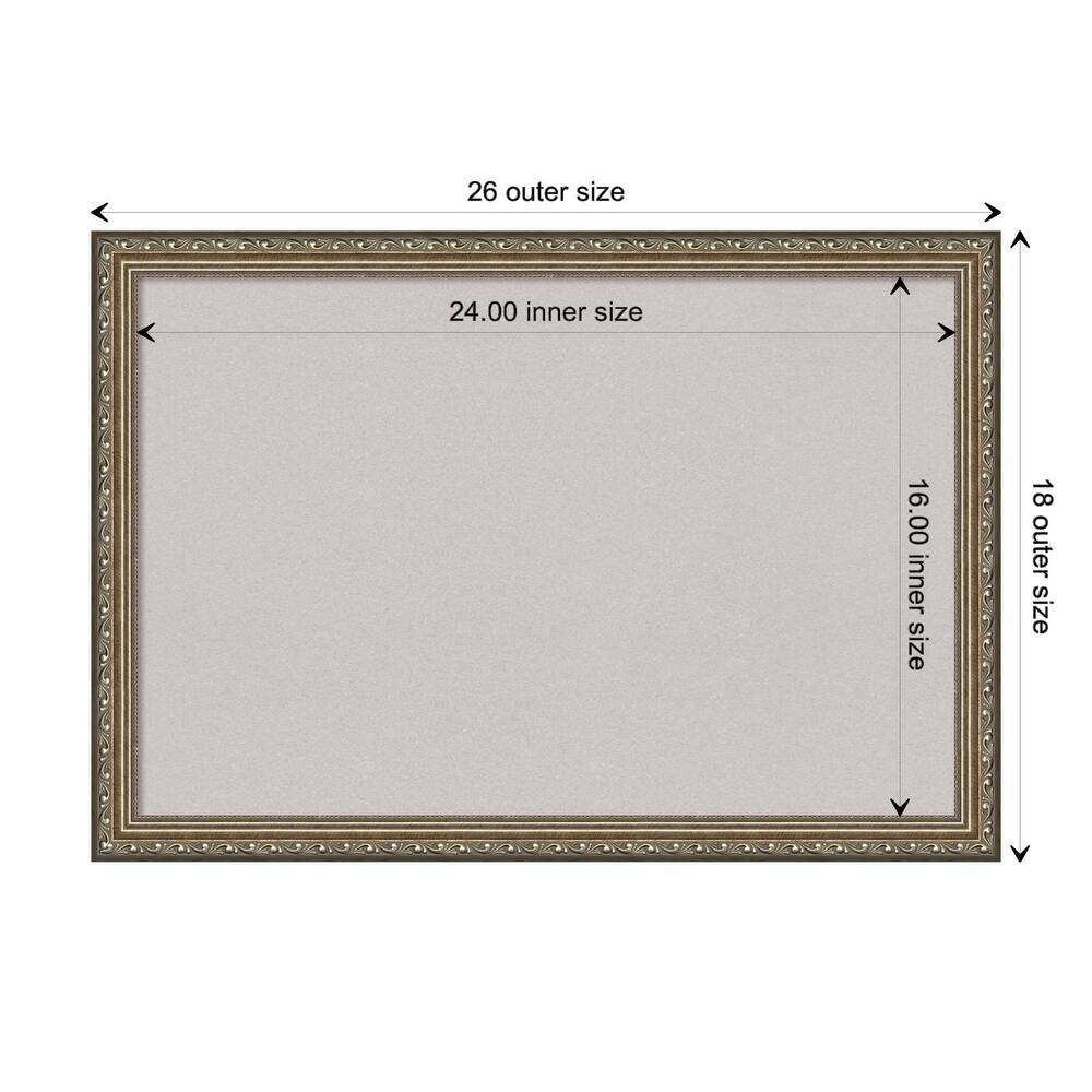 Parisian Silver Wood Framed Grey Corkboard Bulletin Board