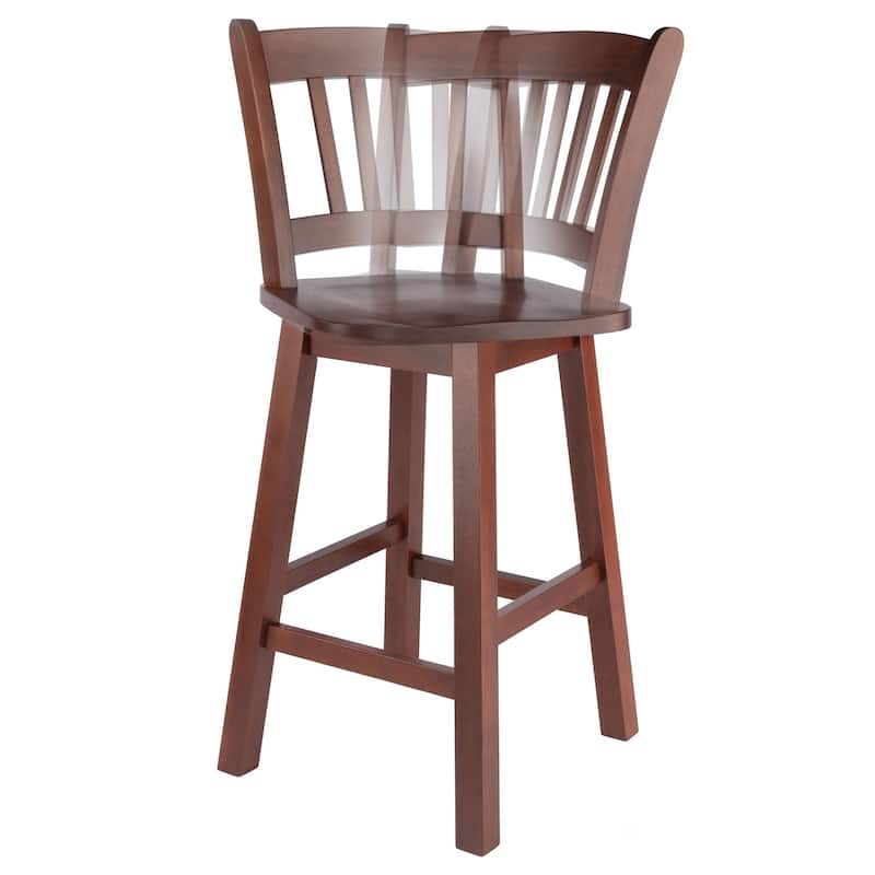Fina Swivel Seat Counter Stool, Walnut - 16.38 x 18.25 x 38.40 inches
