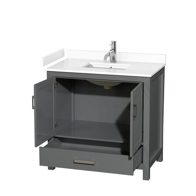 Wyndham Collection Sheffield 36" Single Bathroom Vanity, Carrara