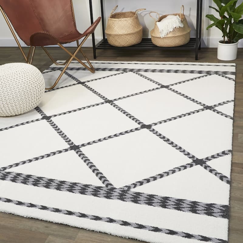 Nigel Modern Trellis Area Rug