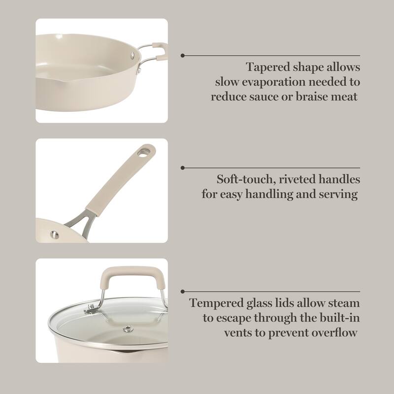 Martha Stewart Heathland Premium Nonstick 10-Piece Aluminum Cookware Set.