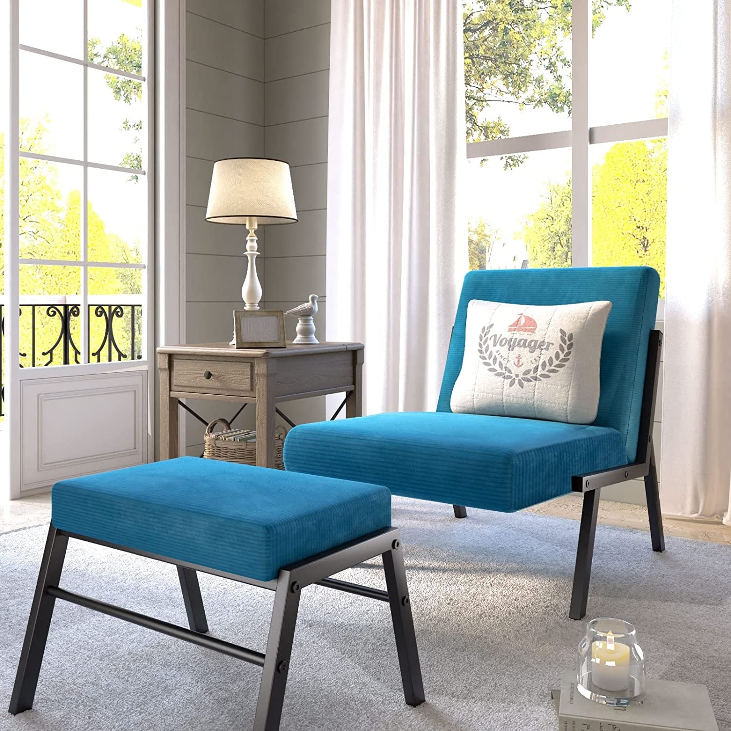 Reading chair 2025 with footrest
