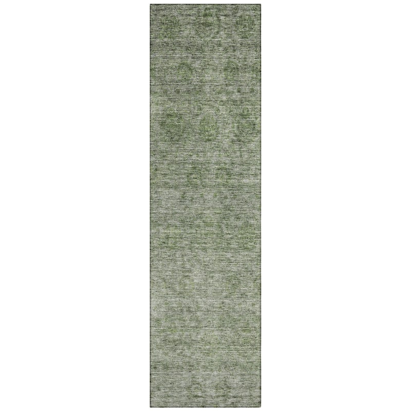 Machine Washable Indoor/ Outdoor Ombre Damask Chantille Rug