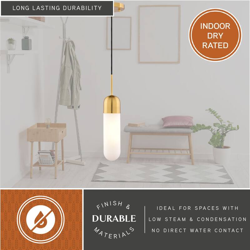 Thalia Contemporary Mini Pendant Ceiling Light White Pill Glass