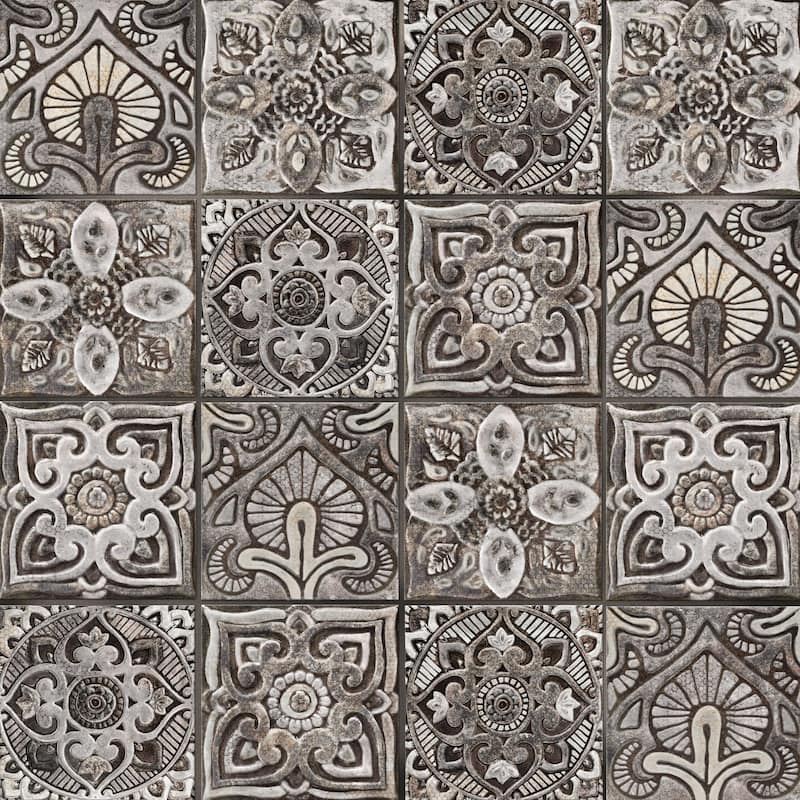 Merola Tile Mandala Decor Mix Mystikos 7-7/8" x 7-7/8" Ceramic Wall Tile