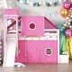 preview thumbnail 2 of 22, Twin Size Loft Bed with Tent and Tower, Beautiful Kid's Loft Bed, Elegance Unique Design Wood Full Size Loft Bed,Pink