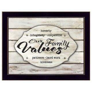 Our Family Values 1 Black Framed Print Wall Art