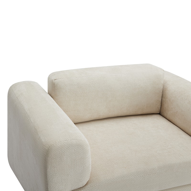 Roomfitters Oversized Accent Armchair, Comfy Single Sofa for Living Room, Bedroom or Office, Woven Velvet Upholstery