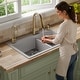 preview thumbnail 46 of 81, Karran Drop-In Quartz 33 in. 1-Hole 60/40 Double Bowl Kitchen Sink Kit