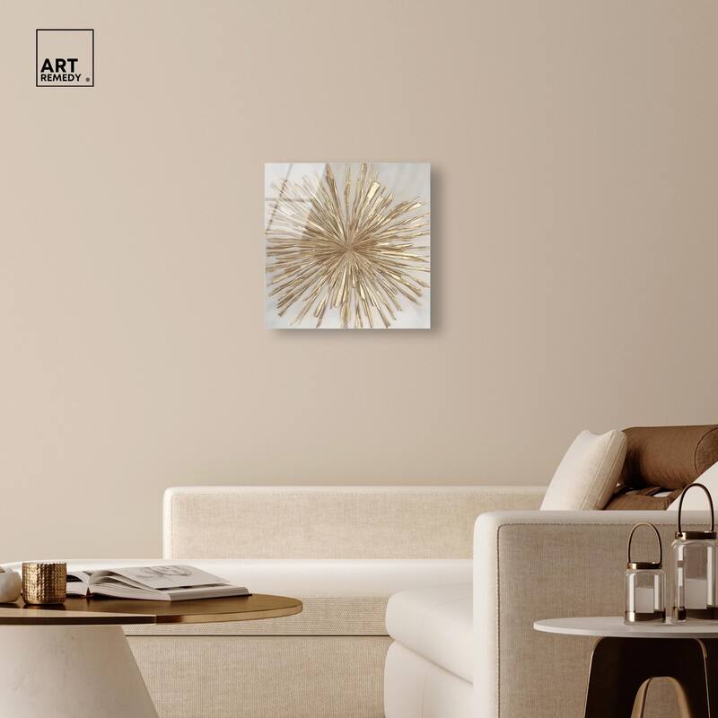 Golden Zenith Acrylic by Art Remedy, Ready to Hang