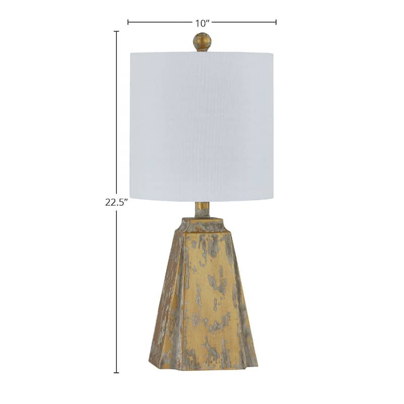 Tucker 23" Table Lamp with Linen Shade, Worn Gold (Set of 2)