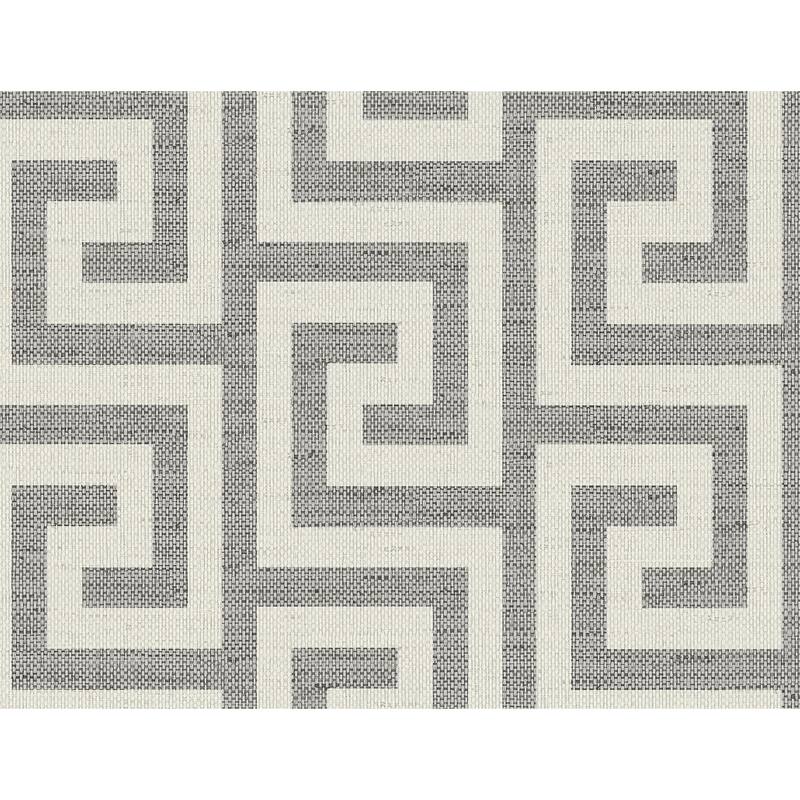 Lillian August Luna Retreat Greek Key Embossed Vinyl Unpasted Wallpaper - 27 in. W x 27 ft. L - Ink