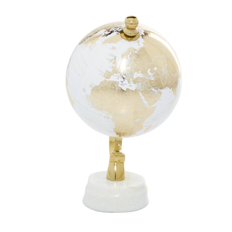 Gold Aluminum Globe with Marble Base